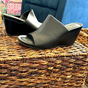 Black leather wedges great for any outfit